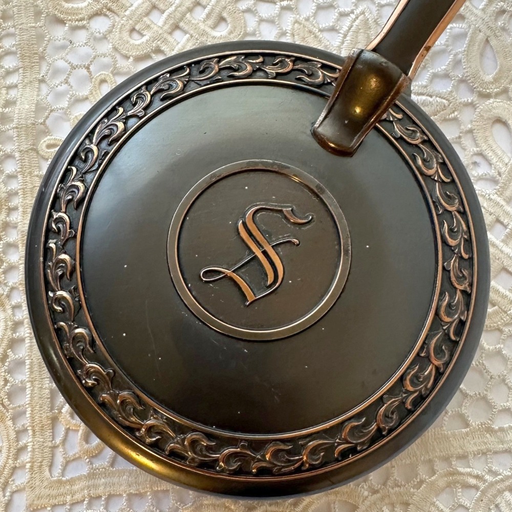 L.E. Mason Co Silent Butler Crumb Catcher Bronze Copper Monogram S Vintage